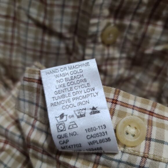 Woolrich Mens Button Up Shirt Beige Size Medium 100% Cotton Short Sleeve Collar - Picture 8 of 12